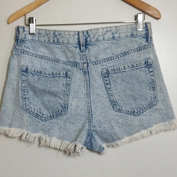 PacSun Cut Off High Rise Festival Denim Blue Women's Shorts - Picture 5 of 9